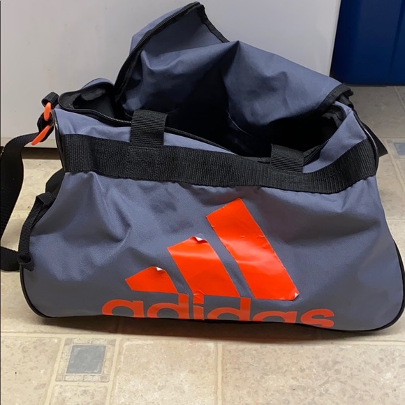 adidas gray duffle bag